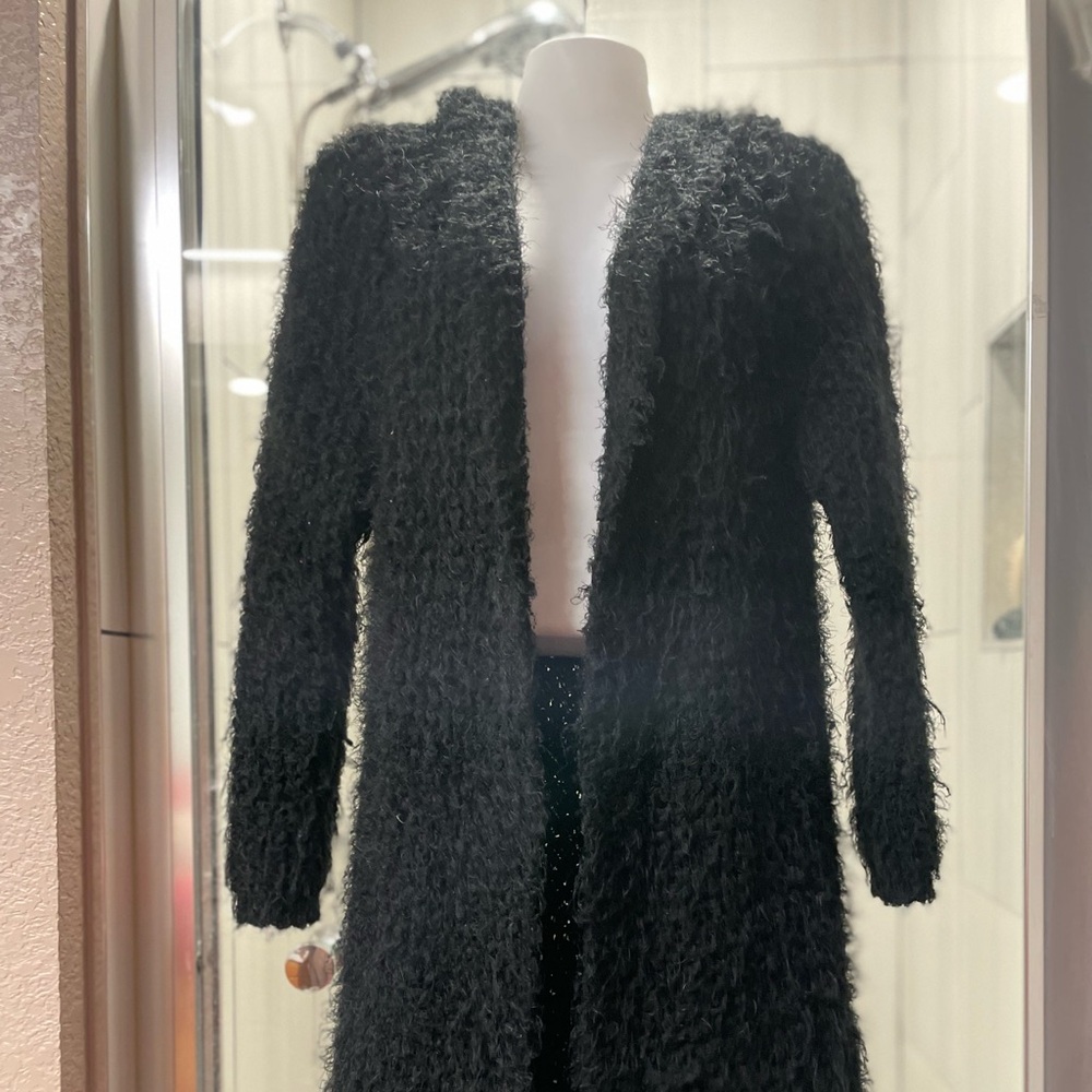 Women's Black Fuzzy Sweater